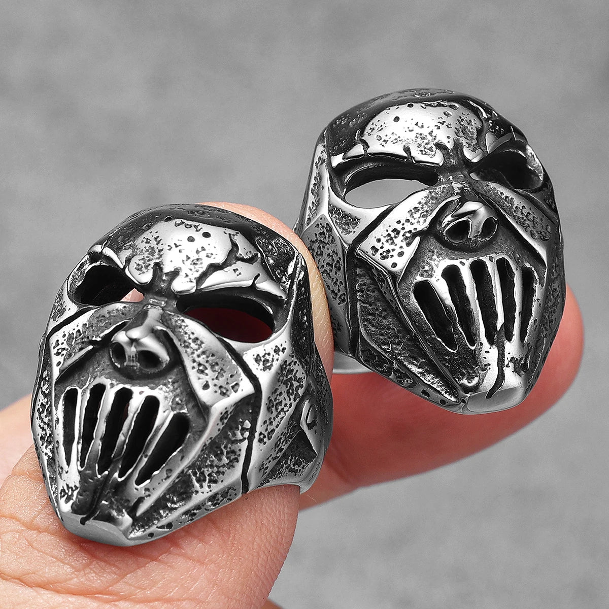 Rock Star Mask Skull Ring — Stainless Steel