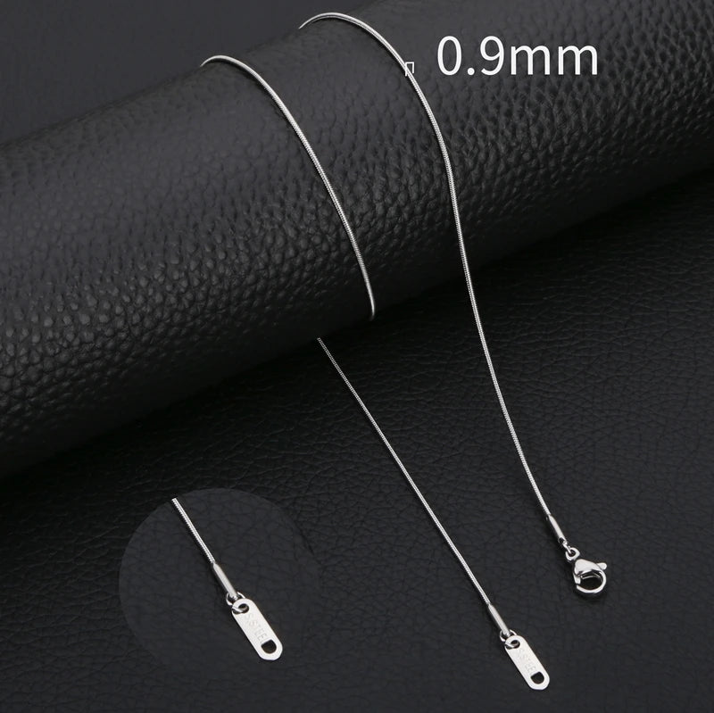 HIYEE Stainless Steel Snake Chain Necklace Chains for DIY for Women Jewelry Making Findings Pendants Lobster Clasps