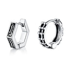Geometric Hoop Earrings — Stainless Steel