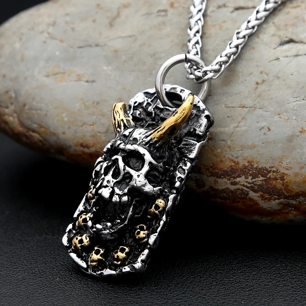 Skull Steel Pendant Vintage Evil 316L Skeleton
