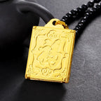 Large Sailing Ship Plaque Pendant for Men — Gold-Tone