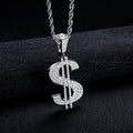 Iced Out Dollar Pendant — 925 Silver