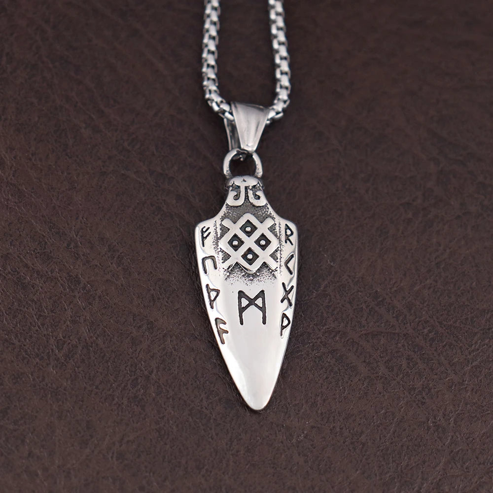 Odin Rune Viking Stainless Steel Pendant Necklace