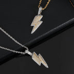 Alinoya Hip Hop Men Fashion Lightning Pendant Wholesale Jewelry Using High Quality CZ Cubic Zirconia Necklace