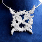 Bubble Letter Iced Out X Shape Flower Necklace Pendant for Men Real Gold Plated Cubic Zirconia Hip Hop Jewelry
