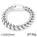 Polished 15mm Cuban Link Bracelet for Man Luxury Waterproof Gold Color Stainless Steel Men's Chain Bracelets Fashion