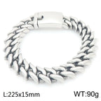 Polished 15mm Cuban Link Bracelet for Man Luxury Waterproof Gold Color Stainless Steel Men's Chain Bracelets Fashion