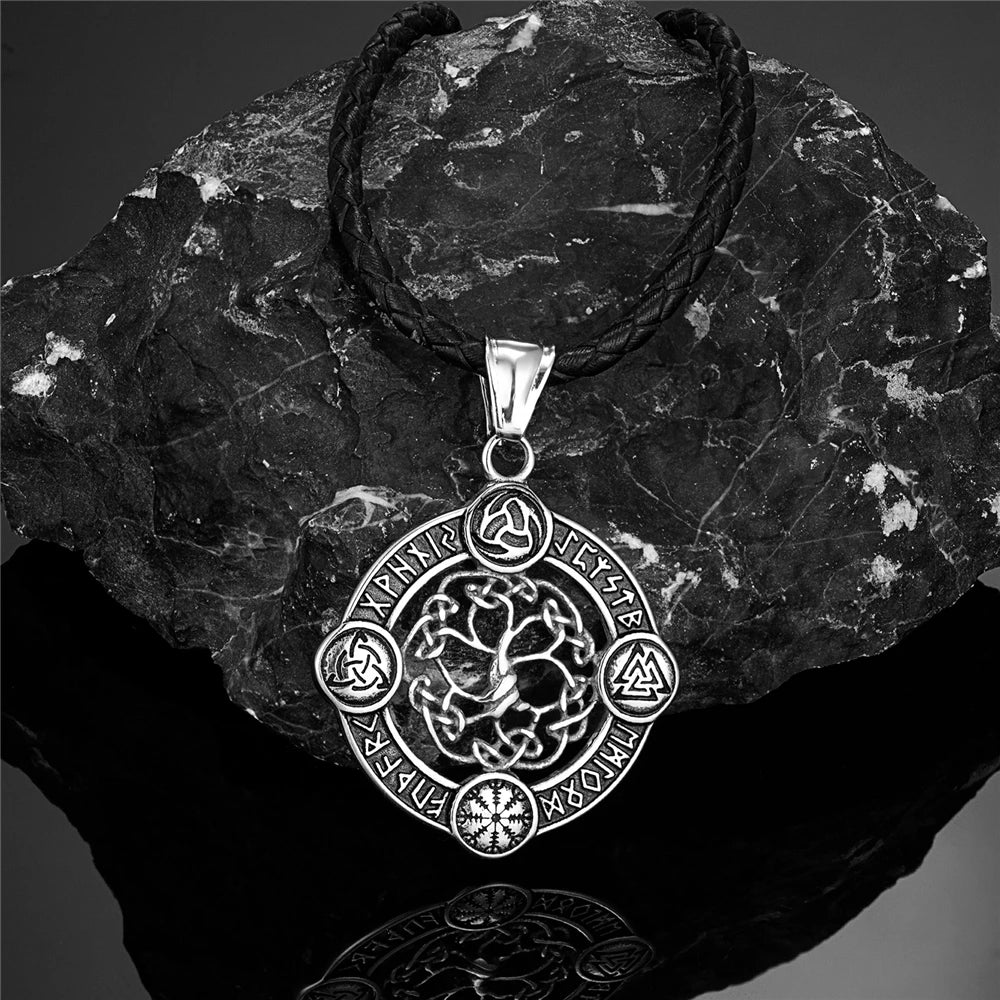 Norse Life Tree Pendant Necklace — Gold-Tone
