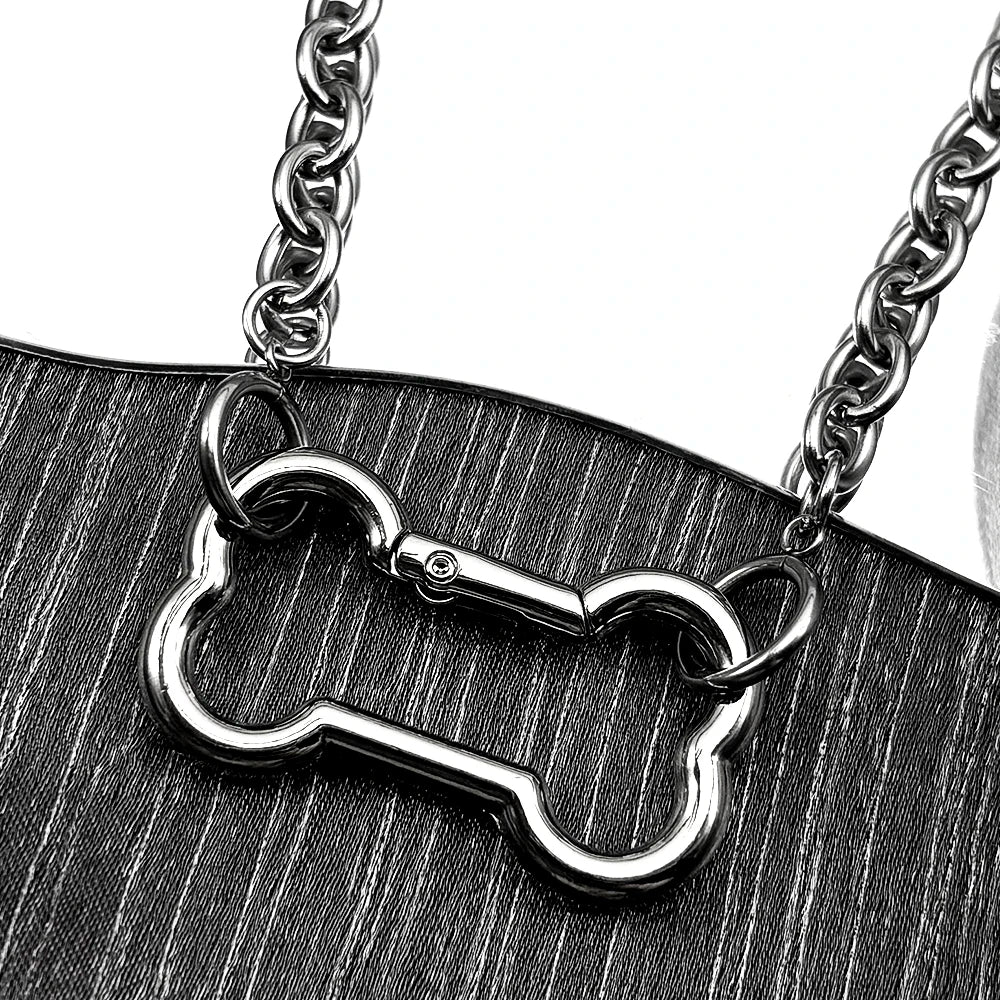 Punk Korean Dogs Bone Pendant Necklace For Women Egirl Stainless Steel Silver Color Cool Accessory Cute Diy Chain Jewelry Goth