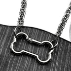 Punk Korean Dogs Bone Pendant Necklace For Women Egirl Stainless Steel Silver Color Cool Accessory Cute Diy Chain Jewelry Goth