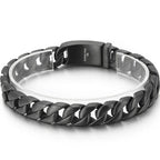 Man Bracelet Homme 12MM Wide Stainless Steel Curb Chain Charm Bracelets On Hand Bands for Men Vintage Mens Jewellery