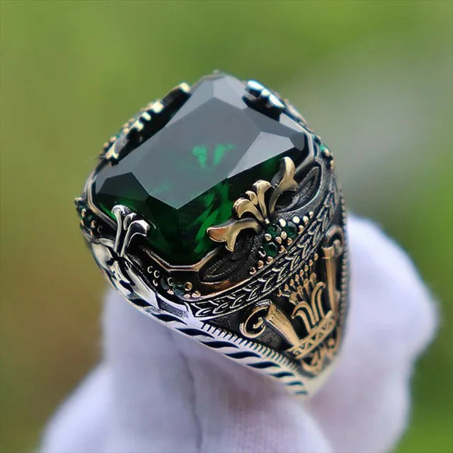 Vintage Iced Out Silver Ring