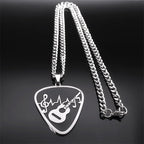 Guitar Pick Musical Pendant — Stainless