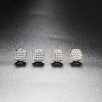 Iced Out Thread Stud Earrings — Gold
