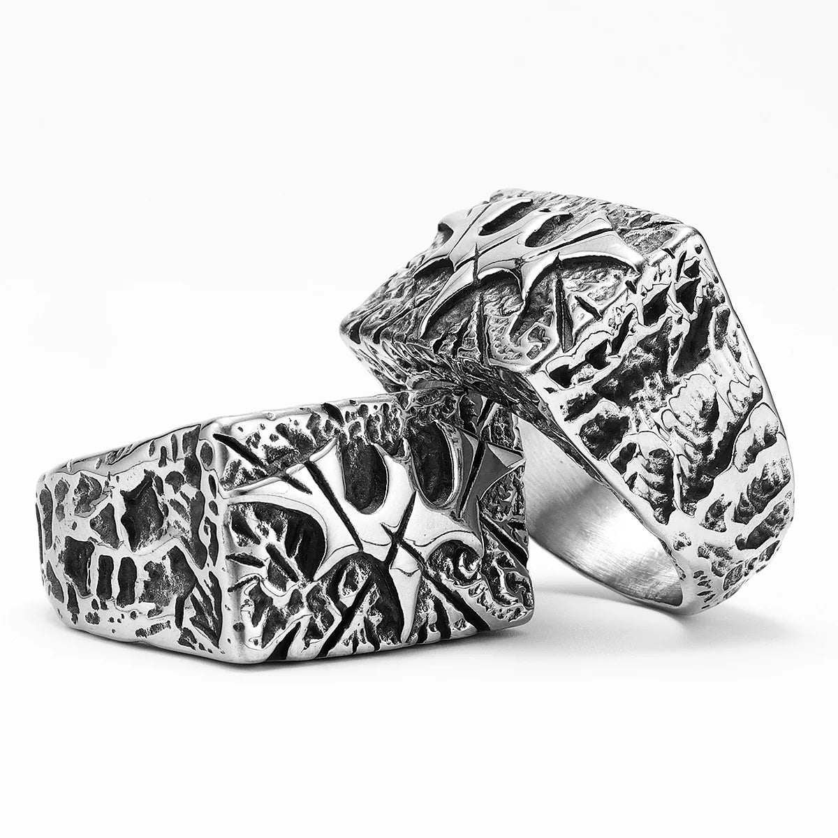 Bat Texture Ring — Stainless Steel