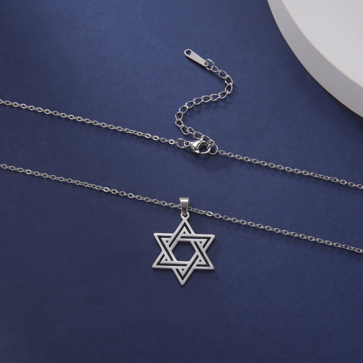 Simple Star of David Pendant Necklace — Stainless Steel