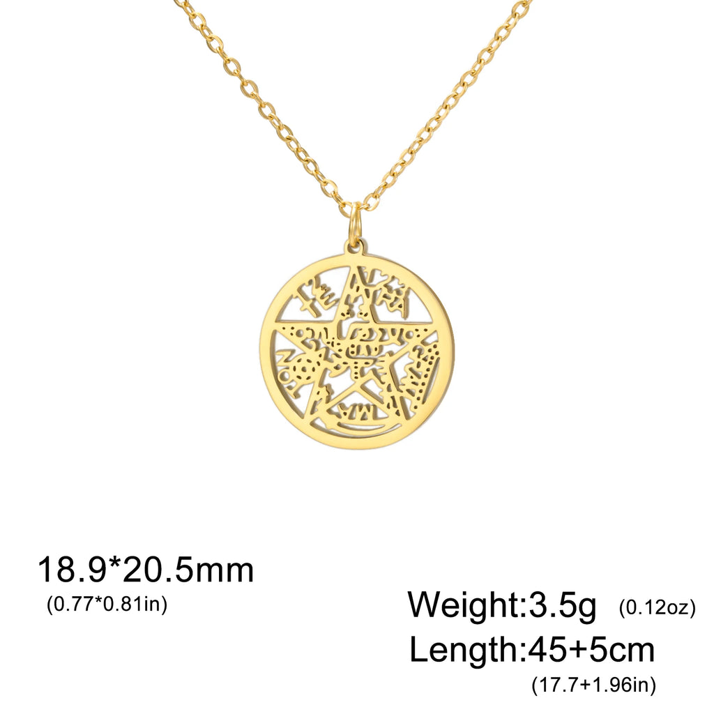 Witch Knot Pentagram Double Amulet Protection Necklace
