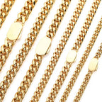 6-12mm Width New Style Stainless Steel Cuban Chain Gold/Silver Color Fashion Hip Hop Men and Women Necklace Jewelry