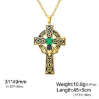 Celtic Cross Shamrock Claddagh Pendant Necklace — Stainless Steel