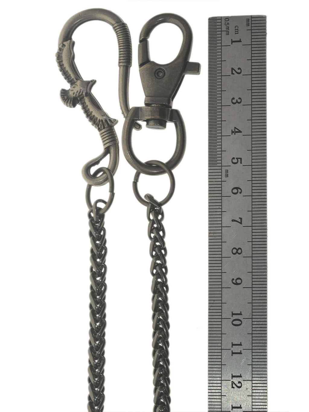 Unique Punk gunmetal black biker jean pants snake basket chain eagle belt clip swivel claw clip keychain EDC gift