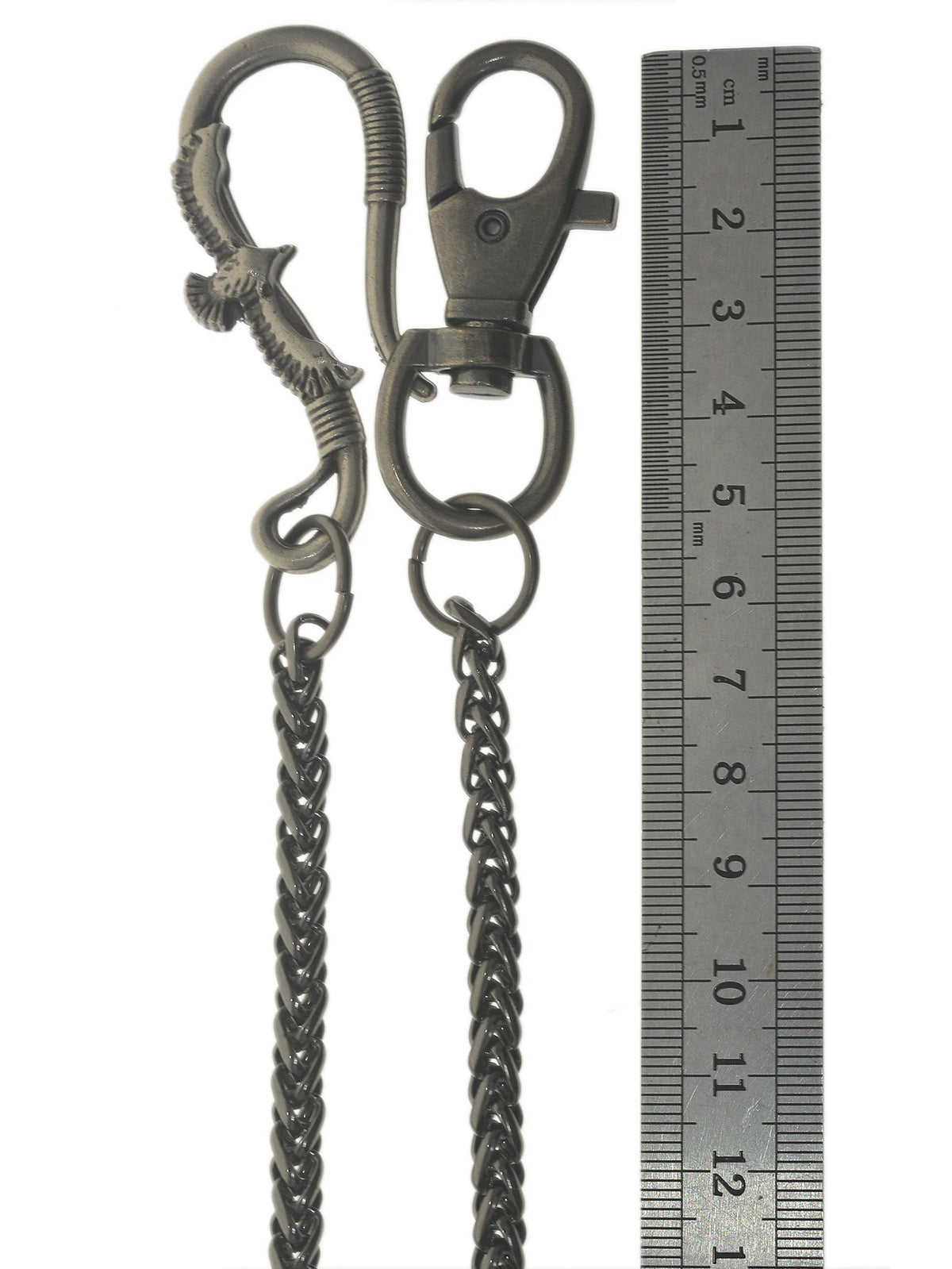 Unique Punk gunmetal black biker jean pants snake basket chain eagle belt clip swivel claw clip keychain EDC gift
