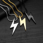 1PC Fashion Simple Stainless Steel Geometic Lightning Necklace for Men Jewelry Birthday Gift for Him