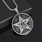 Stainless Steel Trinity Celtic Knot Nordic Rune Pendant Necklace Retro Ethnic Style Irish Knot Lucky Amulet Jewelry for Men