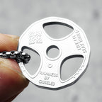 Dumbbell Pendant Necklace — Stainless Steel