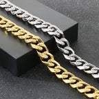 Men's Hip Hop Stainless Steel Cuban Link Bracelets Classic 16MM Width Vacuum Plated Chunky Chain Bracelet for Man Never