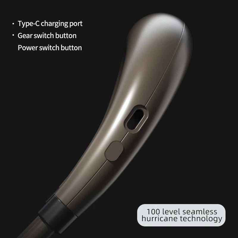 Lenovo Portable Neck Fan 100 Speeds Bladeless Hanging Neck Fan with LED Display USB Rechargeable Fan for Outdoor Sports