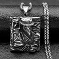 Raven Skull Silver Pendant Grim Reaper Plague