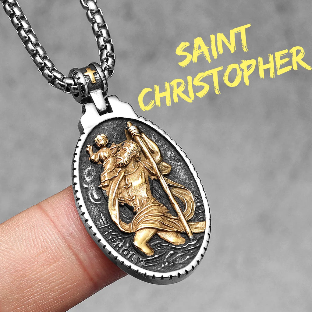 Angel Jesus Virgin Mary Pendant — Stainless Steel