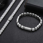 Gold Tennis Bracelet Iced Out 7MM Cluster