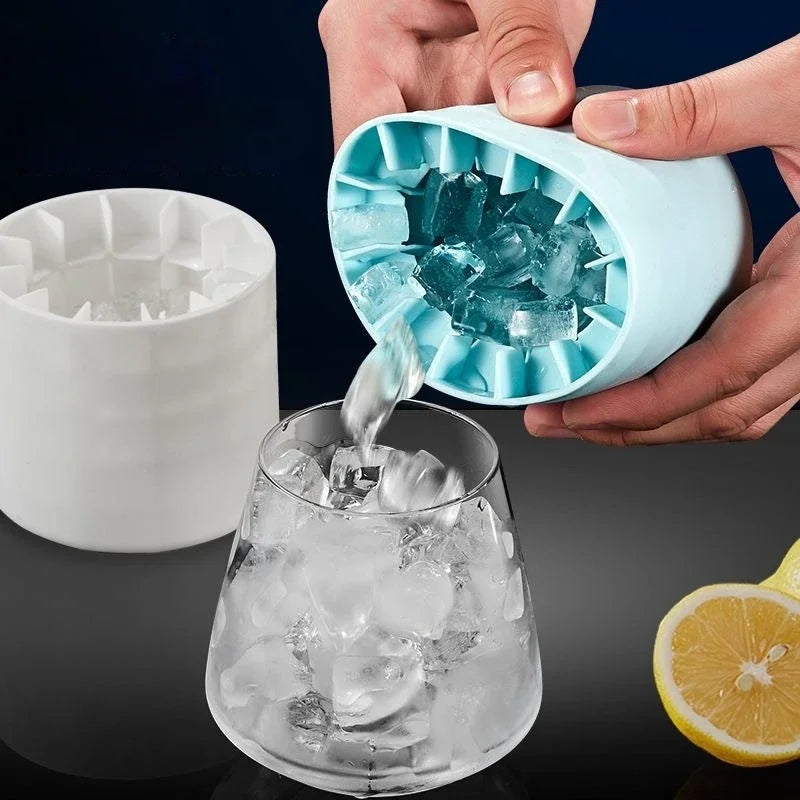 Ice Bucket Cup Mold Ice Cubes Tray Food Grade Quickly Freeze Silicone Ice Maker Creative Design Ice Bucket Whiskey Beer
