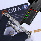 Iced Out Cuban Bracelet Stainless Steel Moissanite