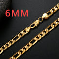 925 Sterling Silver 18K Gold Necklaces 20inches 6MM Sideways Chain Necklace For Men Women Fashion Jewelrys Wedding Party