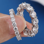 5mm D Color Moissanite Row Ring 925 Sterling Silver Diamond Wedding Band Rings For Women Certified Fine Jewelry Gift