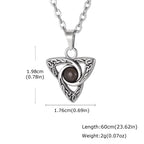 Vintage Celtic Knot Pendant Inlaid Black Opal Turquoise Necklace for Men, Retro Fashion Natural Stone Stainless Steel Jewelry