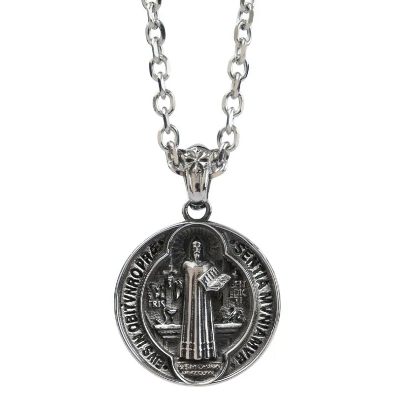 Titanium Saint Benedict Exorcist Pendant Necklace