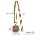 Allah Glass Medal Pendant Necklace — Stainless Steel