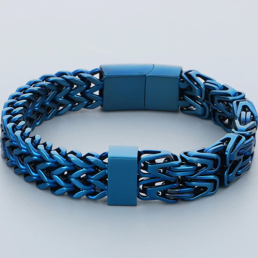 Waterproof Bracelet for Men 316L Stainless Steel Double Layer Link Chain Men's Bracelets Jewelry Accessories His