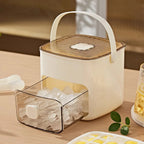 Portable Ice Maker with Handle & Storage Drawer Countertop Ice Cube Maker Compact Ice Maker Machine for Household &