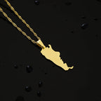 Fashion Argentina Map City Pendant Necklace Stainless Steel Men Women Gold Color Ethnic Maps Jewelry Gift