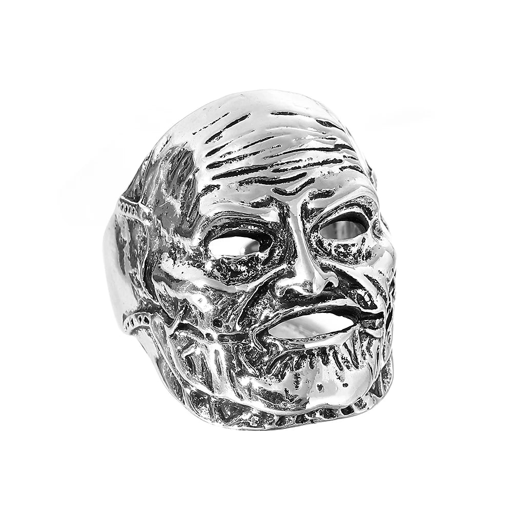 Robot Ghost Skull Open Ring — Stainless Steel