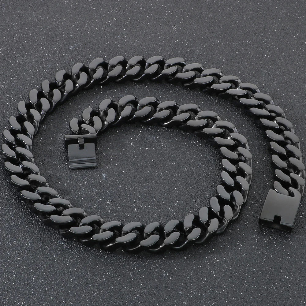 Massive Cool 20mm Width 70cm Long Chain Man Necklace 316L Stainless Steel Curb Cuban Link Chains On Neck Jewelry Men's