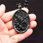 Jade Monkey King Pendant Necklace Fashion Obsidian Carved Natural Amulet Jewellery Gifts Charm Chinese Black Green