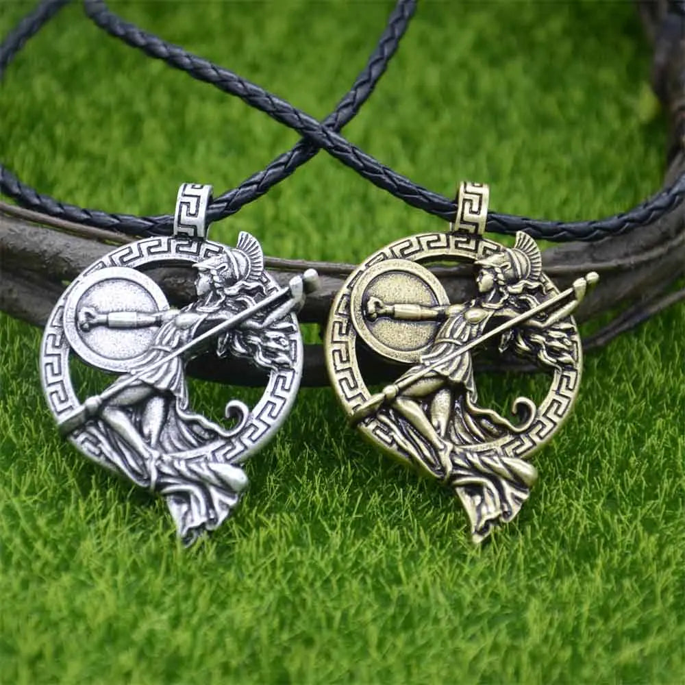 Nostalgia Greek Goddess Roman Mythology Warrior Goddess Minerva Athena Pendant Gothic Necklace For Women Jewelry