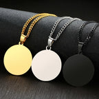 Custom Name Coin Pendant Necklace — Stainless Steel