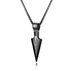 ZAKOL Hiphop Brazil Spearhead Arrows Stainless Steel Pendant Necklaces For Men Boys Cuba Metal Clavicle Chain Choker Jewelry