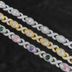Iced Out Chain Necklace Colored Zircon 15MM